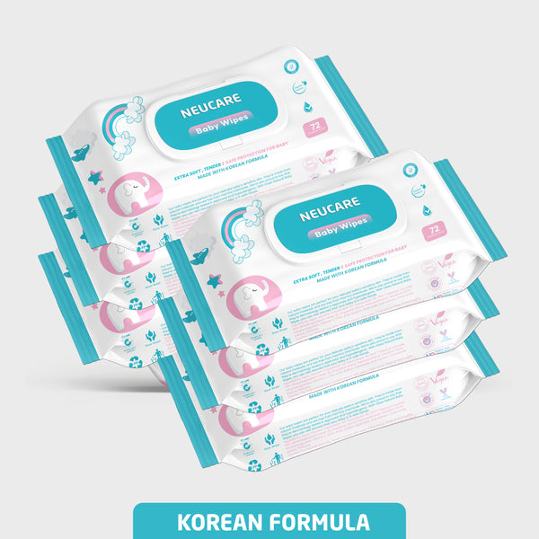 Neucare Baby Wet Wipes(Korean Formula, 432 Wipes) Pack Of 6
