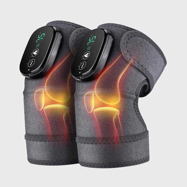 Electric Knee Massager with Heat, Heating Pad for Knee, Heated Knee Brace Wrap with Massage (1 Unit)