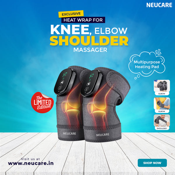 Electric Knee Massager with Heat, Heating Pad for Knee, Heated Knee Brace Wrap with Massage (1 Unit)